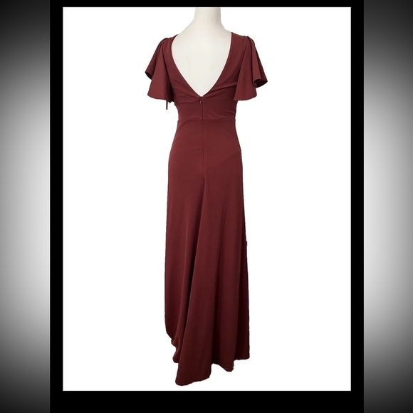 NWT Birdy Grey Hannah Empire Dress Rosewood XS with flutter sleeves prom formal - Picture 3 of 9